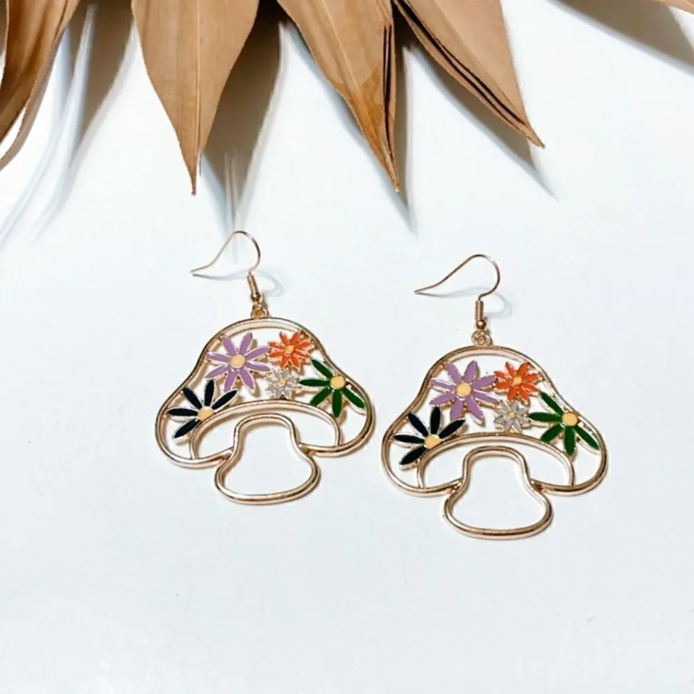 mushroom  dangle earrings #395